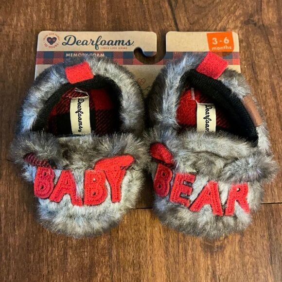 Baby Bear Faux Fur Slippers by Dearfoams NWT - Picture 1 of 1